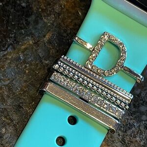 Apple Watch band accessory. Initial D sparkle with bling! Watch band not incl.